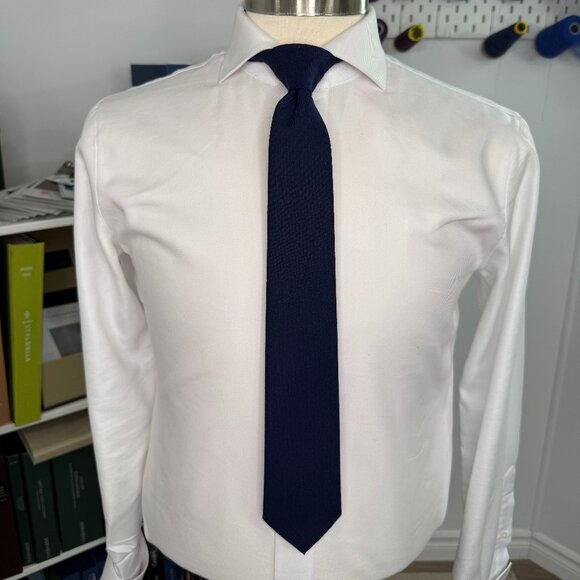 Solid Navy Blue Tie - Picture 1 of 3